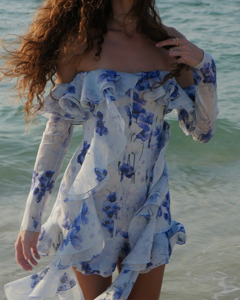 Irregular Lace Tube Top Dress