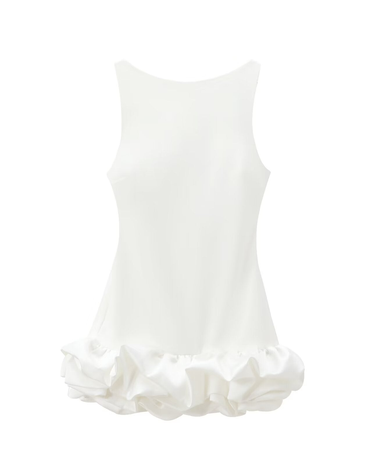 Sleeveless Suspender Flower Bud Patchwork Dress