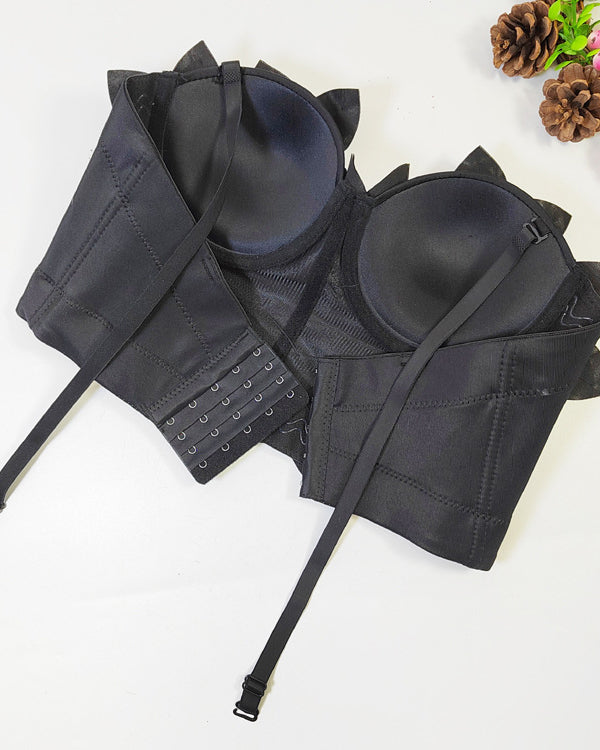 Three-Dimensional Floral Beaded Tube Top