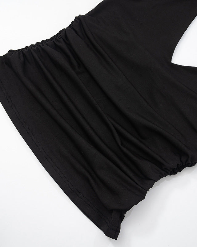 Sleeveless V-Neck Halterneck T-Shirt Top