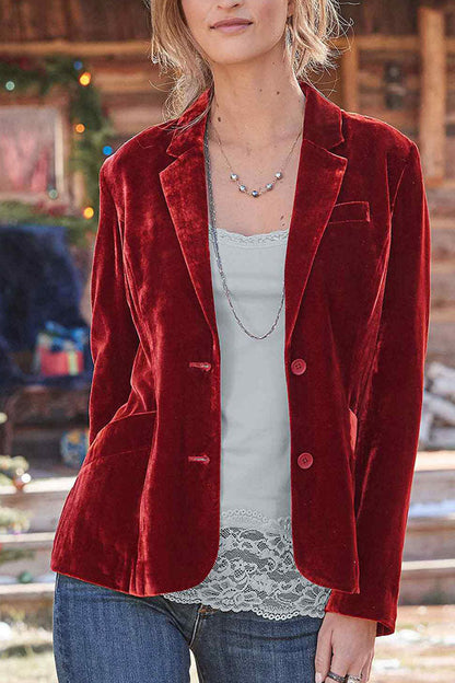 Chaqueta de traje casual de moda de color sólido de terciopelo dorado