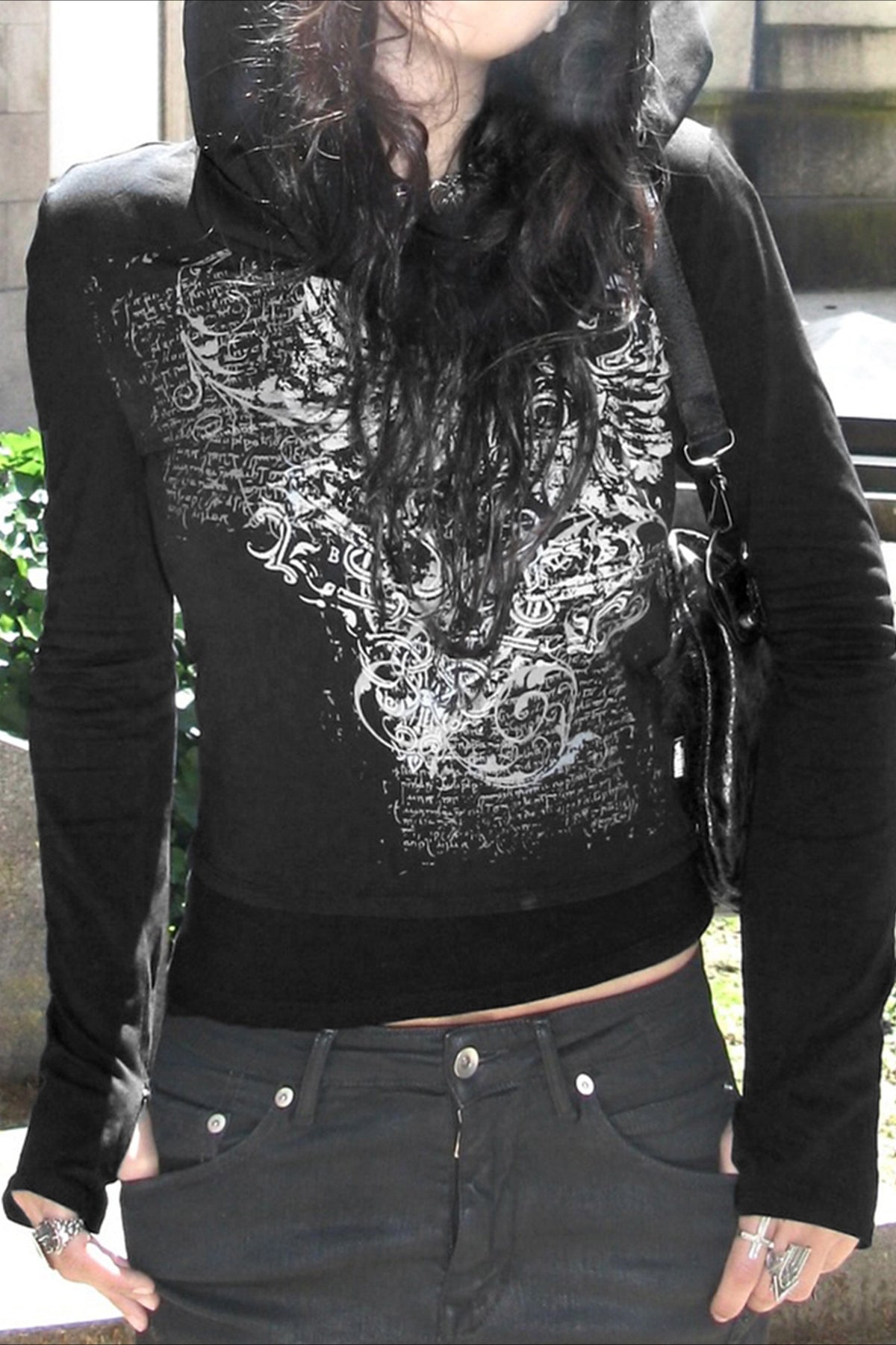 Slim Fit Printed Gothic T-shirt