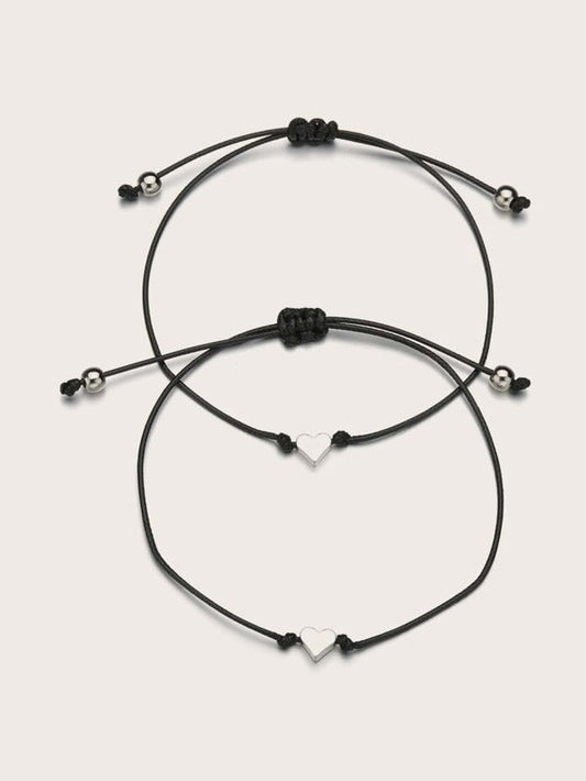 2pcs Heart Decor Bracelet for Women