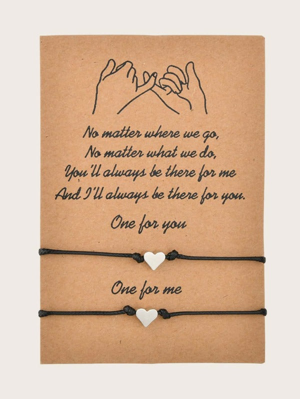 2pcs Heart Decor Bracelet for Women