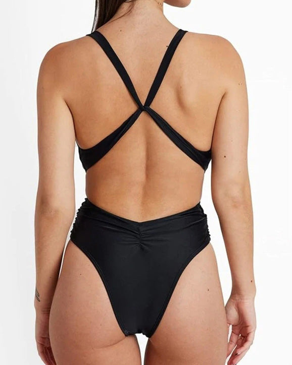 Tight Cross Back One-Piece Swimsuit