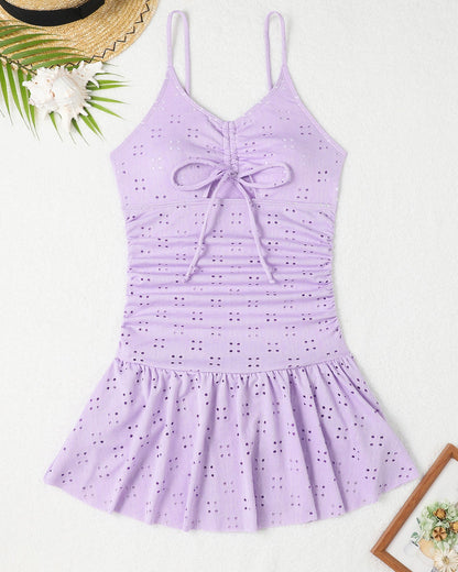 Solid Color Sexy Skirt Swimsuit Briefs