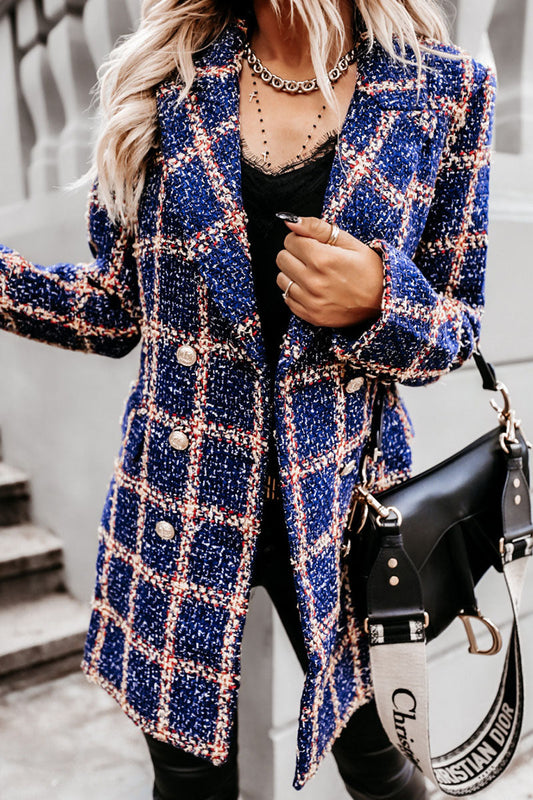 Prendas de abrigo de moda urbana con cuello vuelto a cuadros (5 colores)