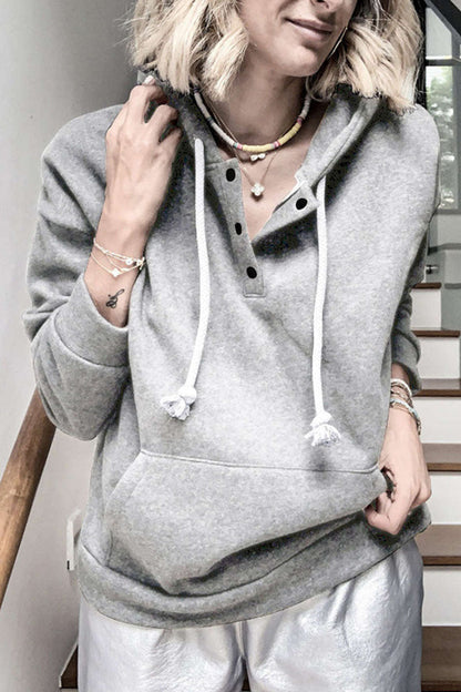 Casual Solid Patchwork Hooded Collar Tops(6 Colors)