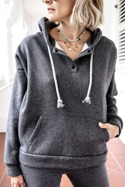 Casual Solid Patchwork Hooded Collar Tops(6 Colors)