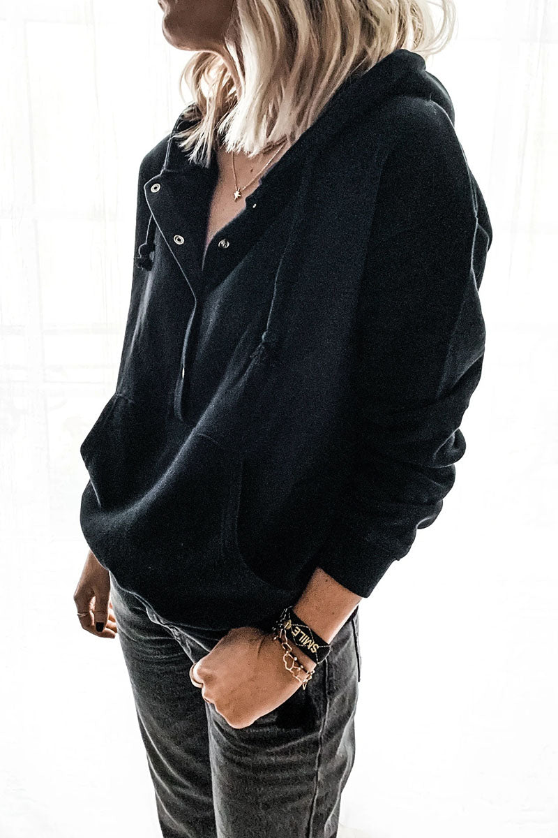 Casual Solid Patchwork Hooded Collar Hoodies(5 Colors)