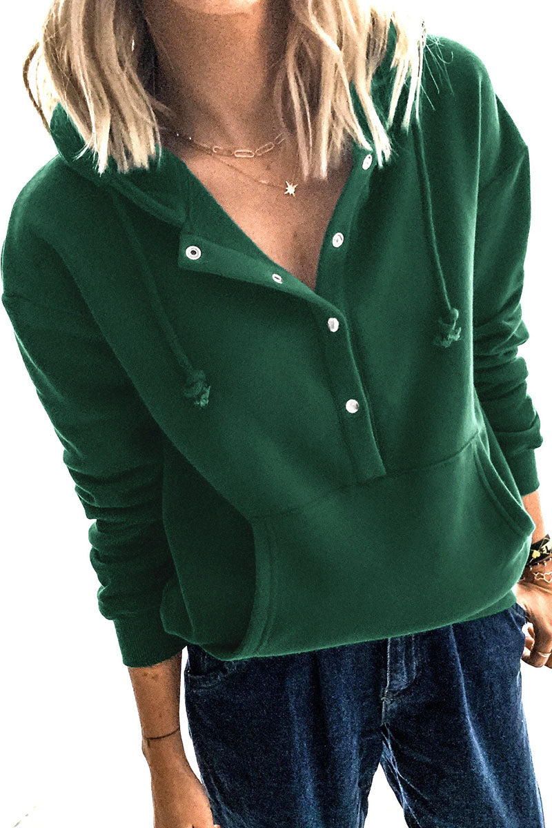 Casual Solid Patchwork Hooded Collar Hoodies(5 Colors)