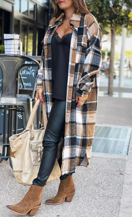 Camisa de cuello con botones y bolsillo a cuadros, informal, de moda (5 colores)