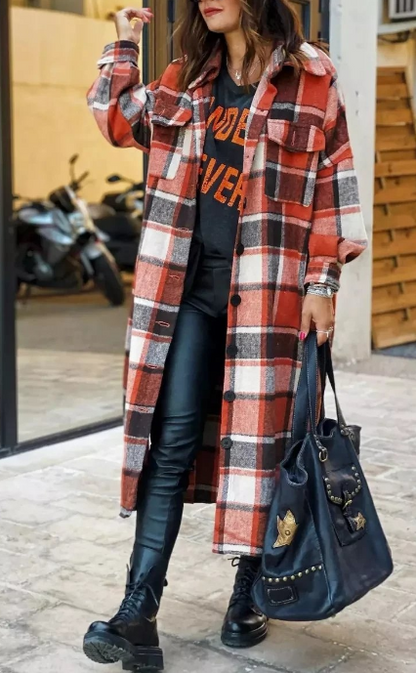 Camisa de cuello con botones y bolsillo a cuadros, informal, de moda (5 colores)