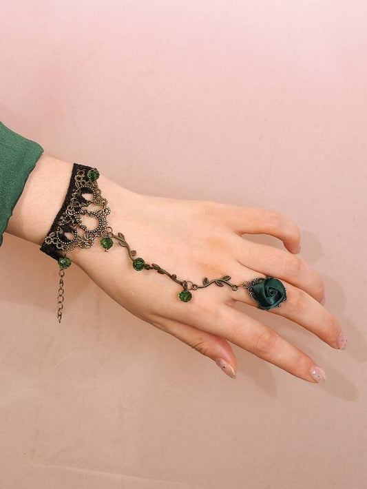 Flower Decor Mittens Bracelet for Women