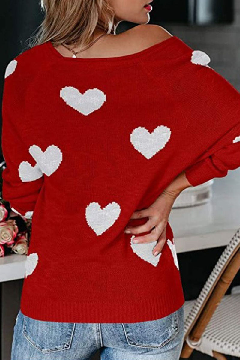 Casual Print Basic V Neck Mid Waist Sweater(5 Colors)