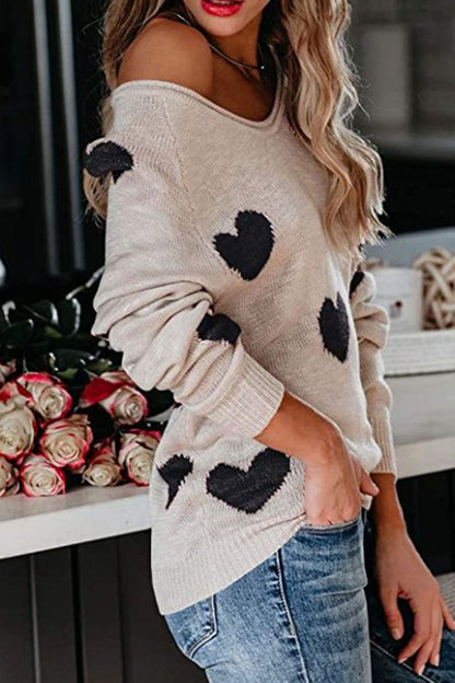 Casual Print Basic V Neck Mid Waist Sweater(5 Colors)