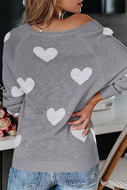 Casual Print Basic V Neck Mid Waist Sweater(5 Colors)