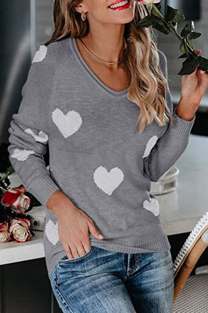 Casual Print Basic V Neck Mid Waist Sweater(5 Colors)