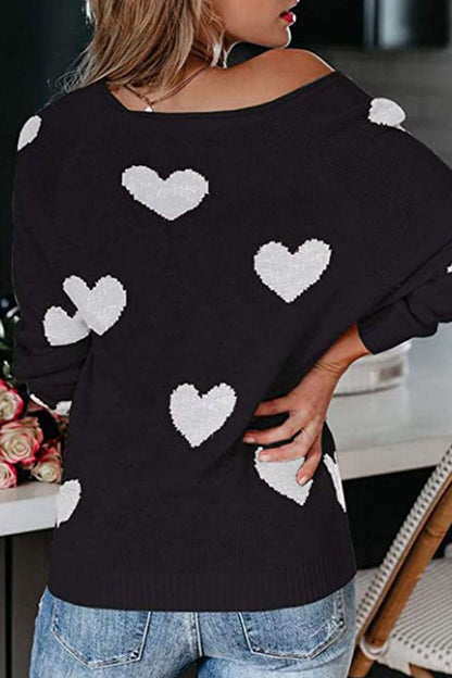 Casual Print Basic V Neck Mid Waist Sweater(5 Colors)