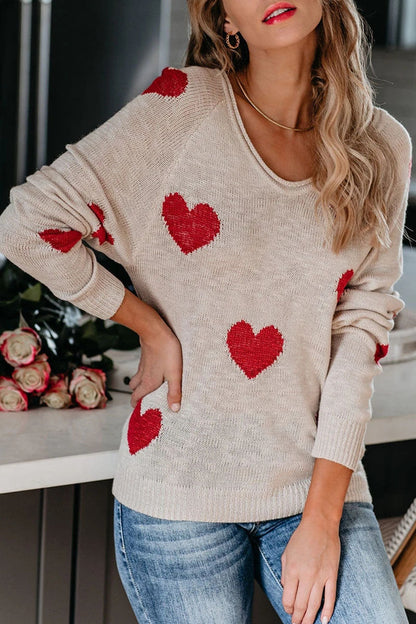 Casual Print Basic V Neck Mid Waist Sweater(5 Colors)