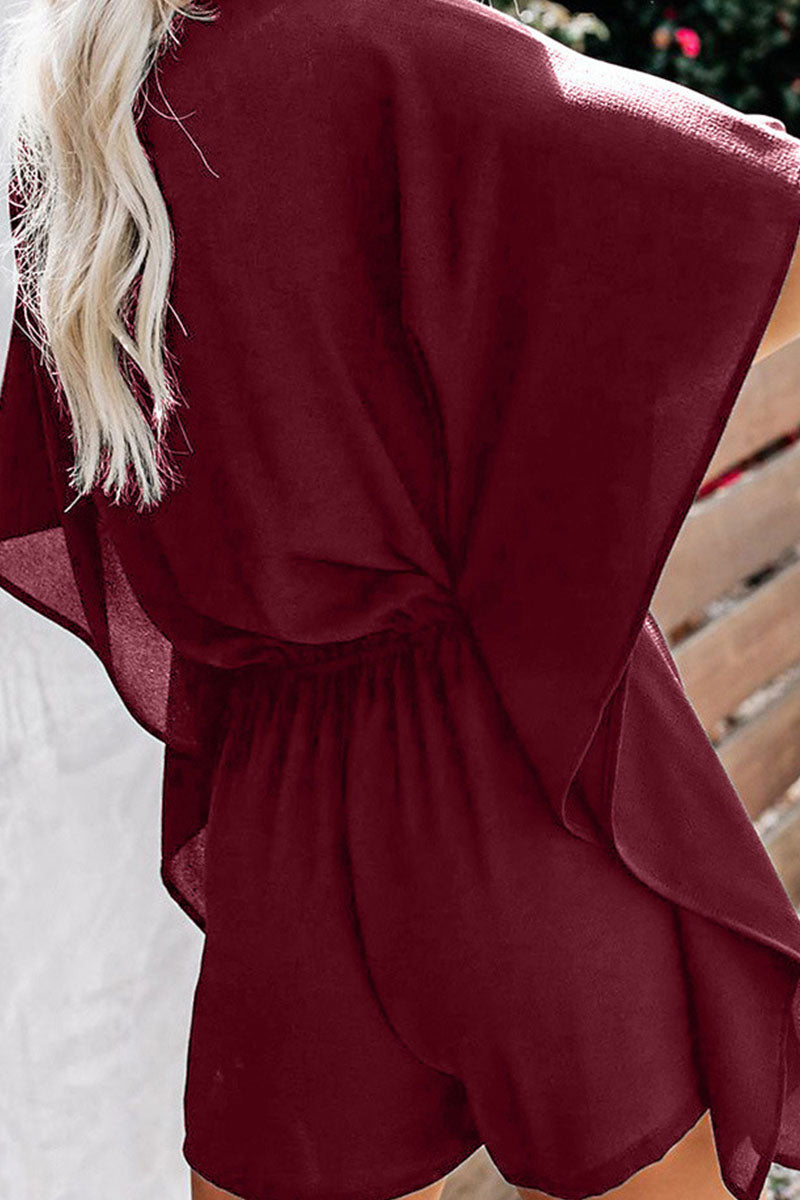 Monos holgados informales de moda con cuello en V y frenillo liso (5 colores)