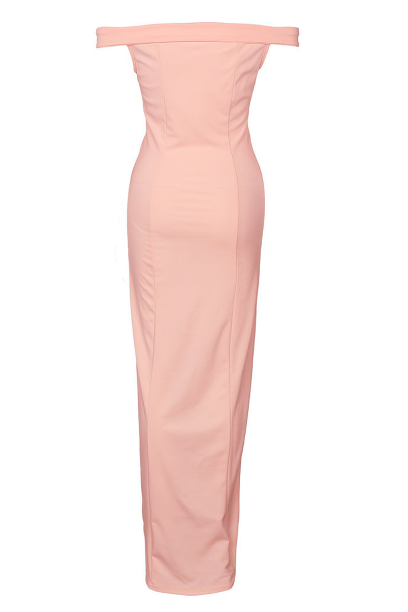 Vestido elegante de moda, liso, sin espalda, con abertura alta y hombros descubiertos, irregular (5 colores)