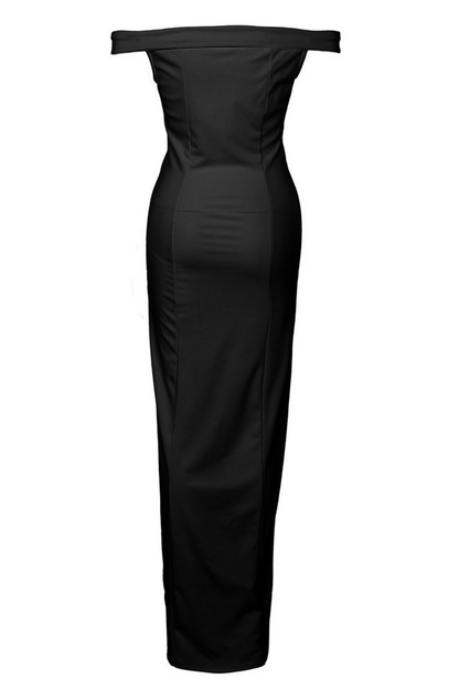 Vestido elegante de moda, liso, sin espalda, con abertura alta y hombros descubiertos, irregular (5 colores)