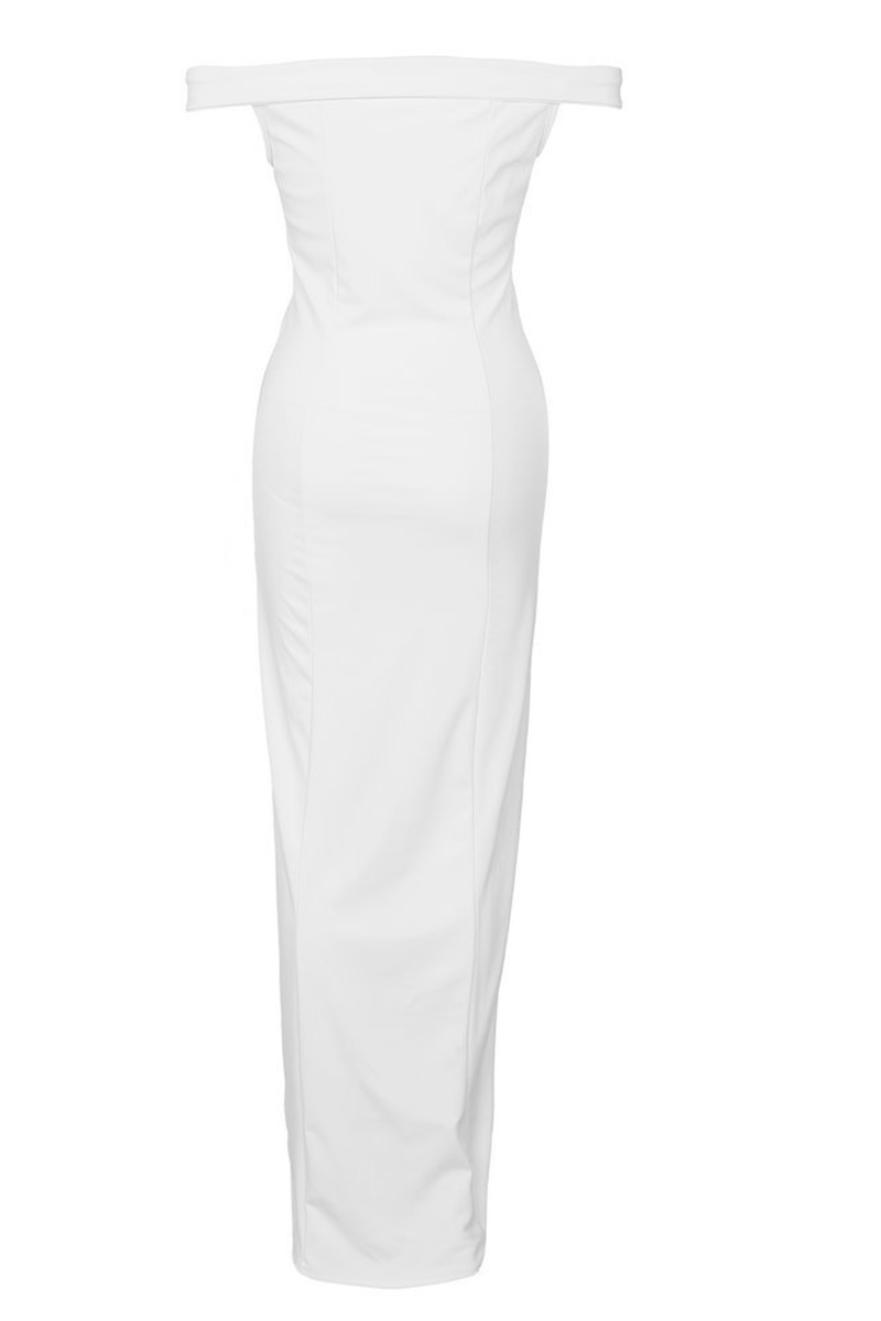 Vestido elegante de moda, liso, sin espalda, con abertura alta y hombros descubiertos, irregular (5 colores)