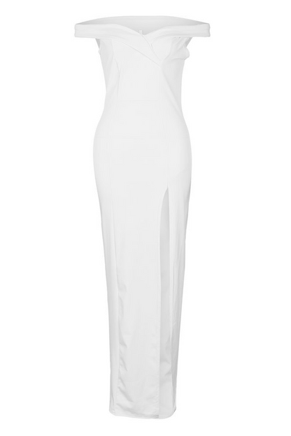 Vestido elegante de moda, liso, sin espalda, con abertura alta y hombros descubiertos, irregular (5 colores)