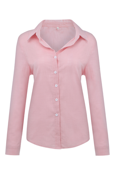 Blusas casuales con cuello camisero y hebilla sólida (4 colores)