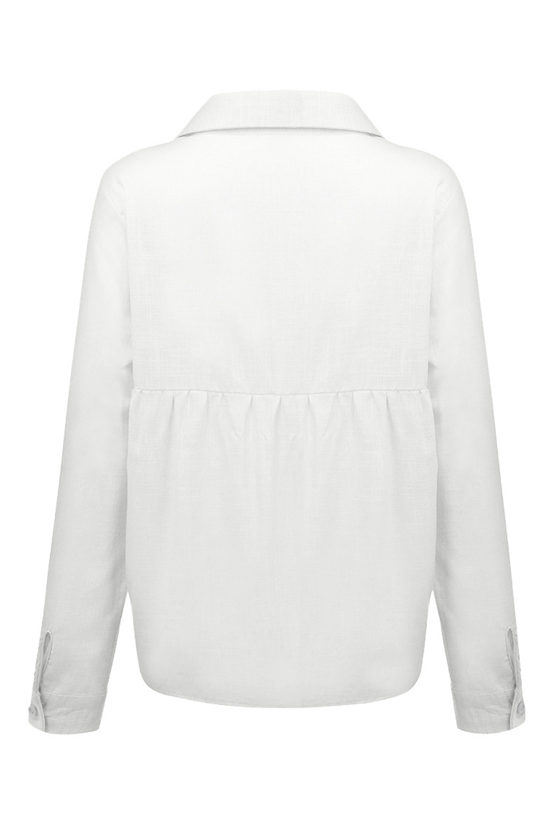 Blusas casuales con cuello camisero y hebilla sólida (4 colores)