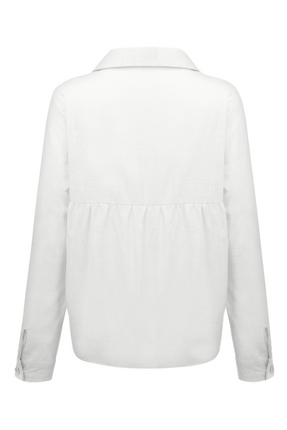 Blusas casuales con cuello camisero y hebilla sólida (4 colores)