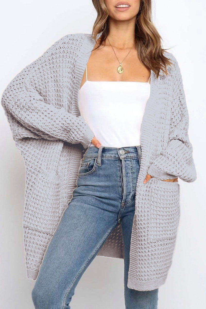 Suéteres casuales de moda con parches sólidos (7 colores)