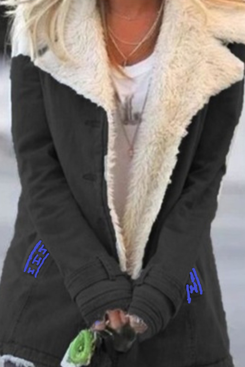 Prendas de abrigo con cuello vuelto, bolsillos y patchwork de moda urbana (7 colores)