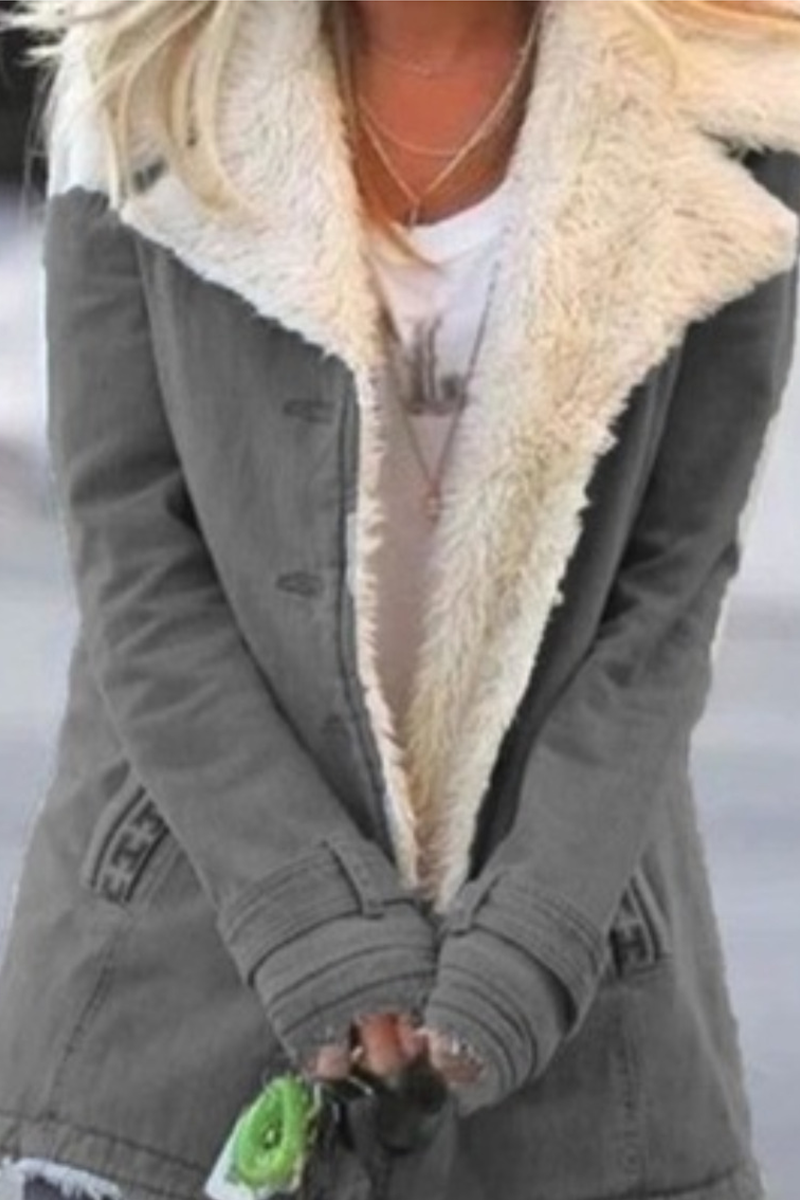 Prendas de abrigo con cuello vuelto, bolsillos y patchwork de moda urbana (7 colores)