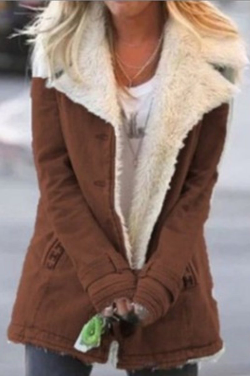 Prendas de abrigo con cuello vuelto, bolsillos y patchwork de moda urbana (7 colores)