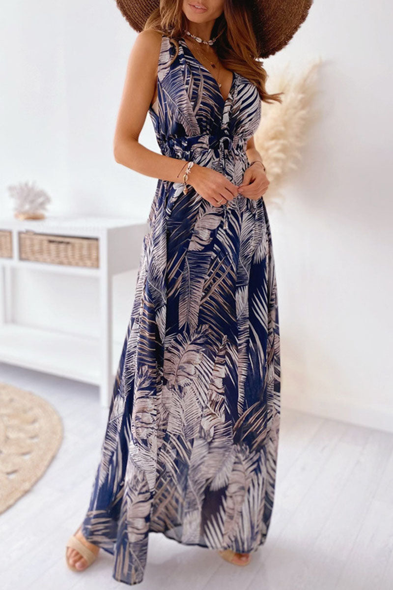 Vestidos de moda con escote en V y estampado dulce (4 colores)