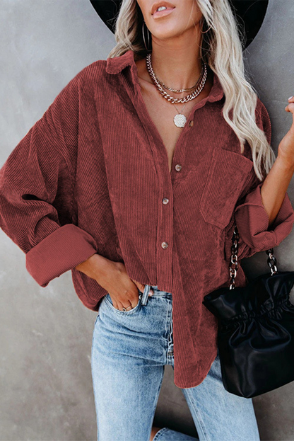 Tops casuales de calle con cuello vuelto y hebilla sólida (16 colores)