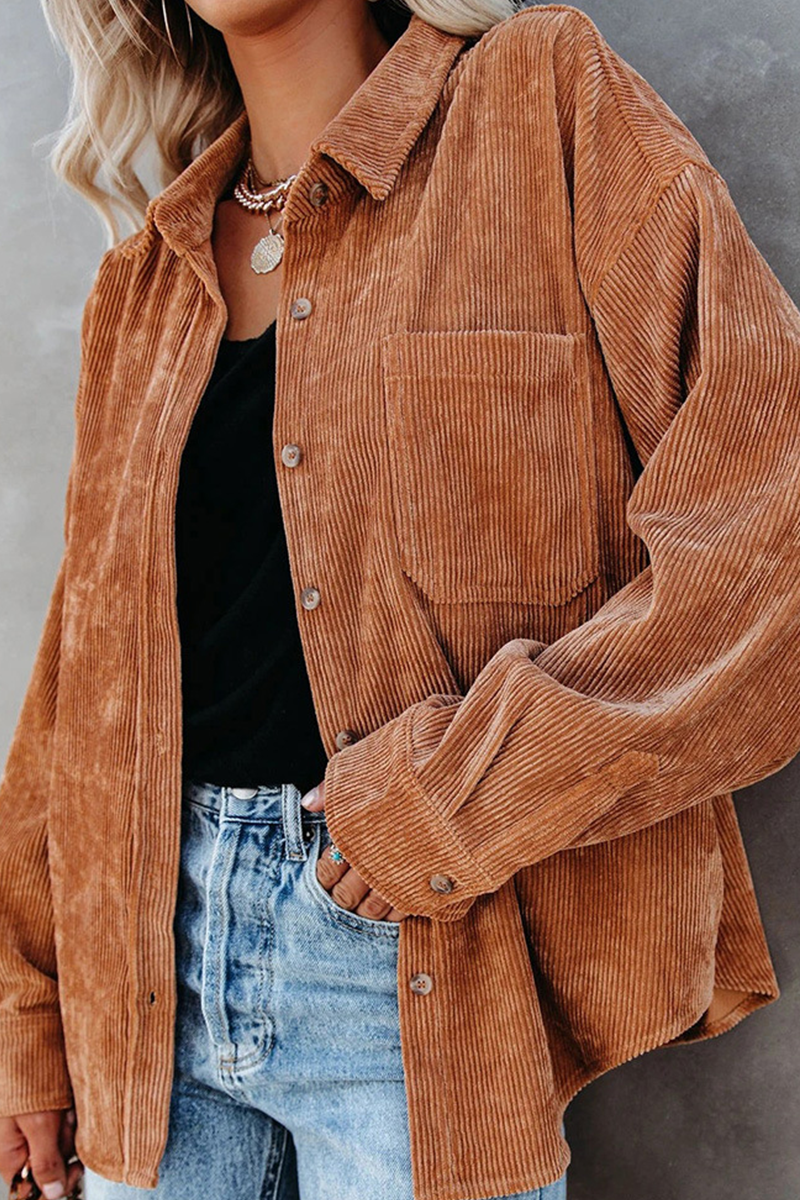 Tops casuales de calle con cuello vuelto y hebilla sólida (16 colores)