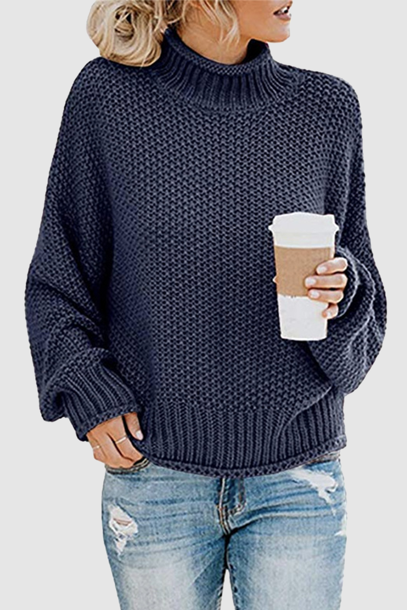 Casual Solid Patchwork Turtleneck Sweaters(11 Colors)