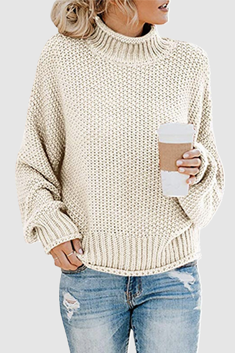 Casual Solid Patchwork Turtleneck Sweaters(11 Colors)
