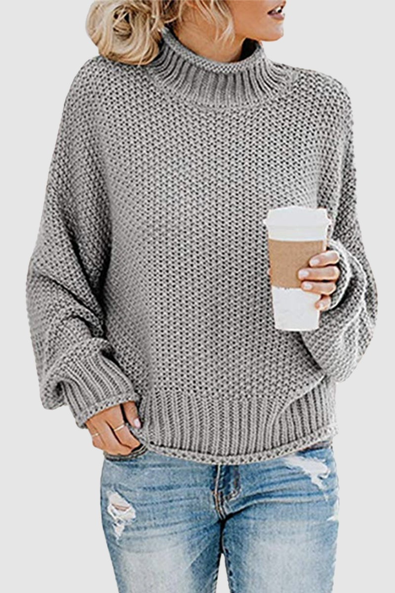 Casual Solid Patchwork Turtleneck Sweaters(11 Colors)