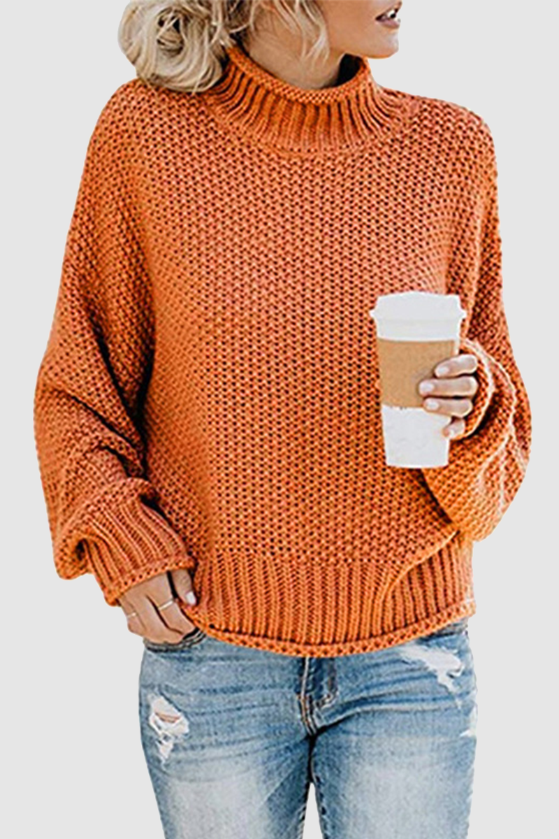 Casual Solid Patchwork Turtleneck Sweaters(11 Colors)