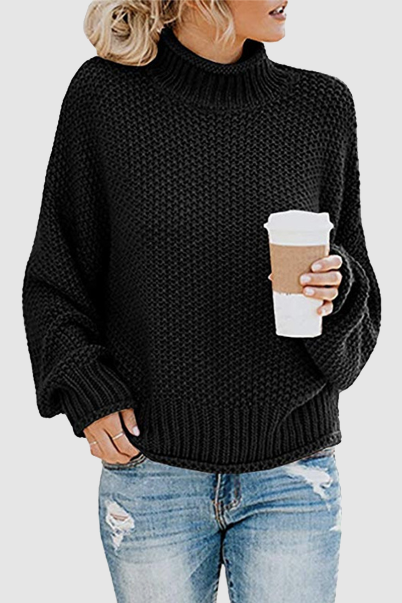 Casual Solid Patchwork Turtleneck Sweaters(11 Colors)