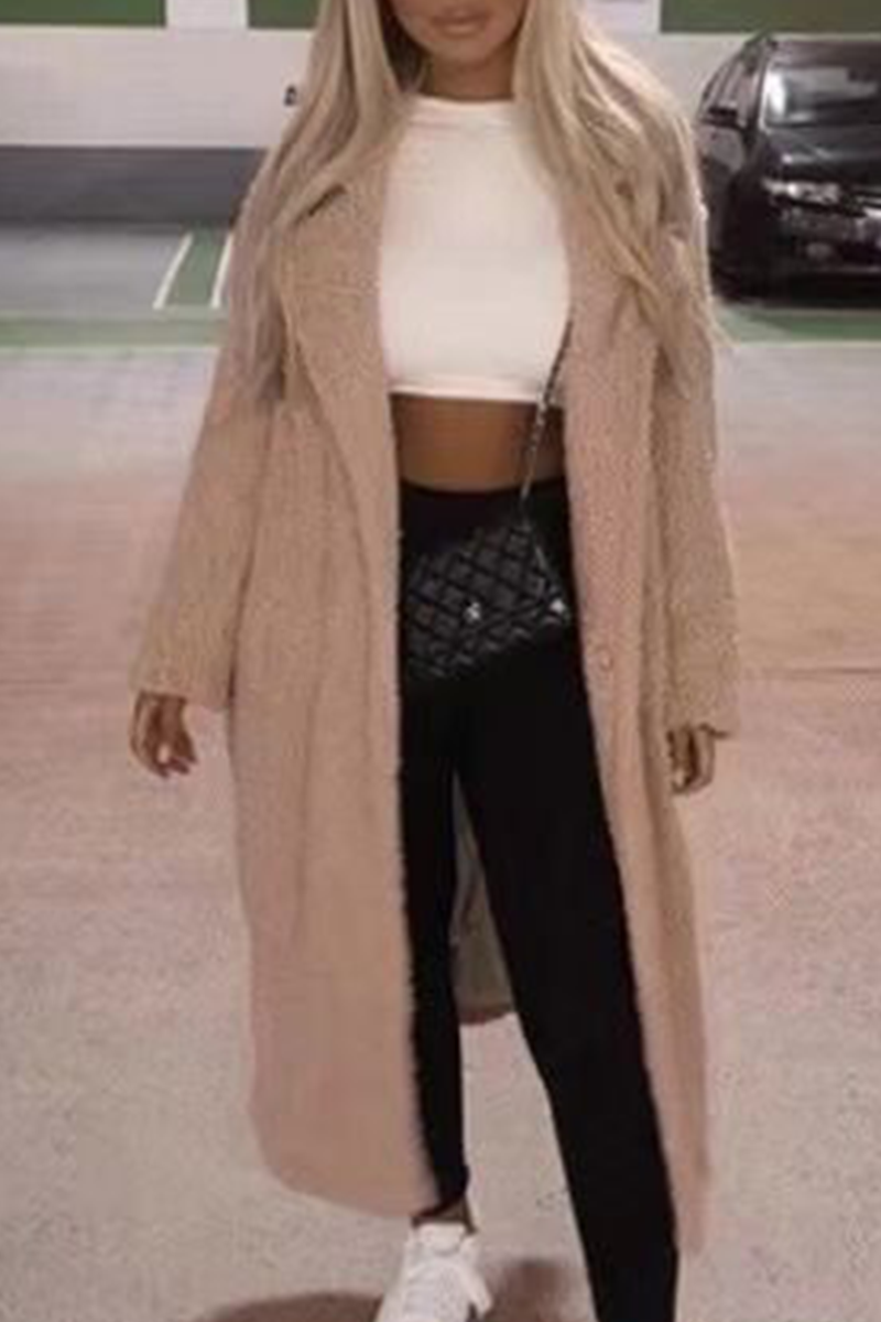 Prendas de abrigo informales de calle con cuello vuelto y parches lisos (5 colores)