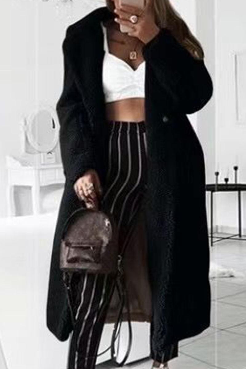 Prendas de abrigo informales de calle con cuello vuelto y parches lisos (5 colores)