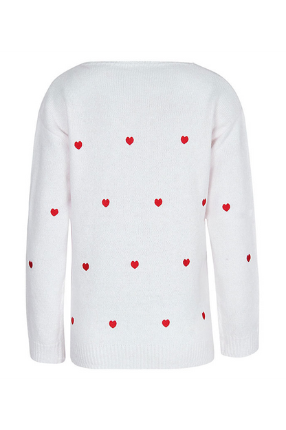 Suéter básico con cuello en V y estampado informal (4 colores)