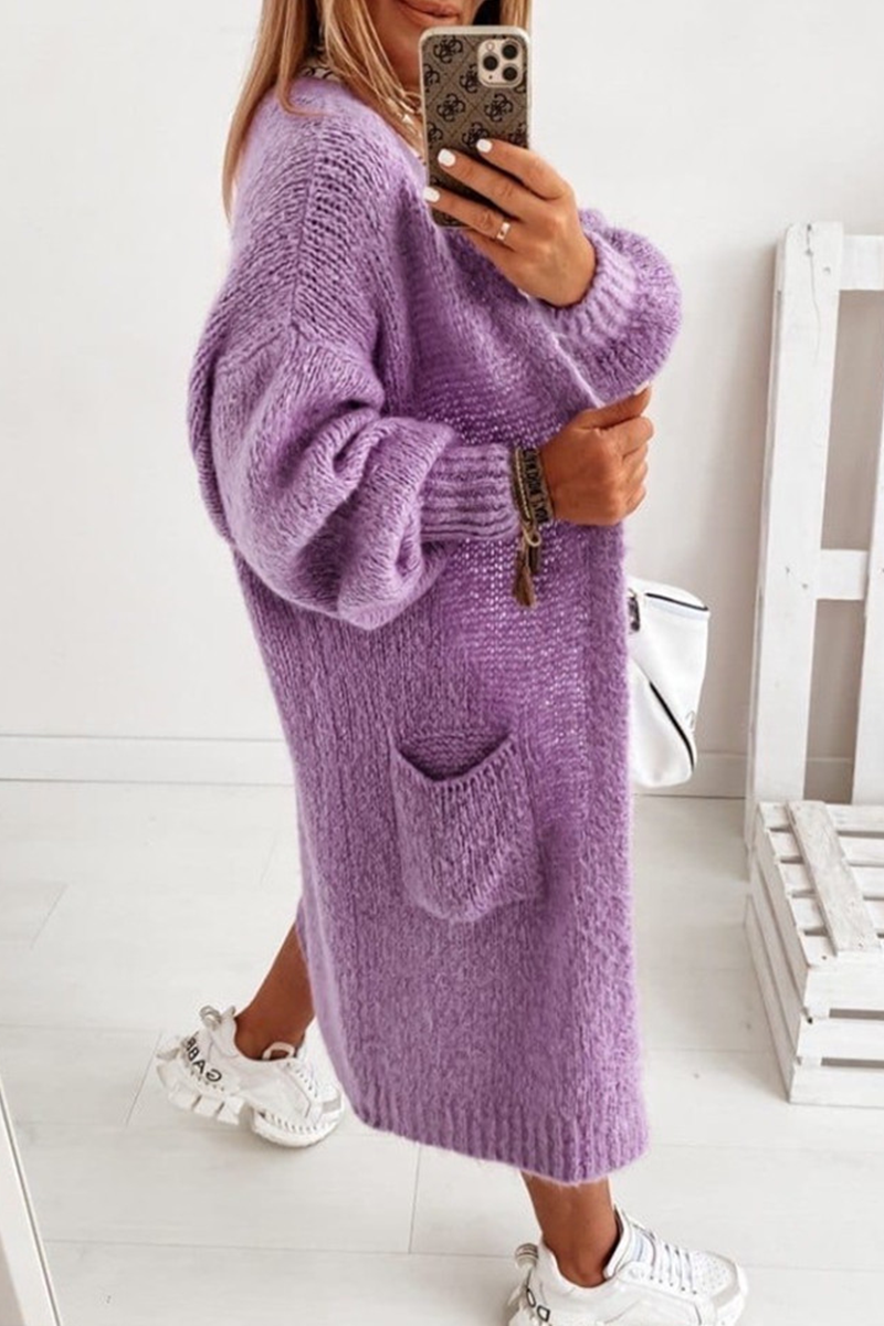 Suéter casual liso con bolsillos (4 colores)