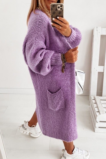 Suéter casual liso con bolsillos (4 colores)