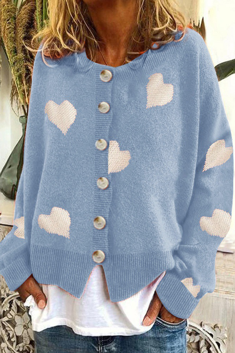 Casual Print Buckle  Contrast O Neck Tops